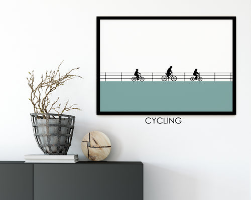 CYCLING SILHOUETTE PRINT