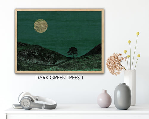 DARK GREEN TREE LANDSCAPES PRINT 1