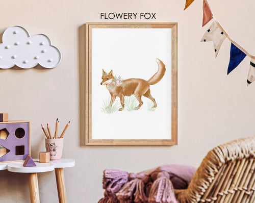 FLOWERY FOX PRINT