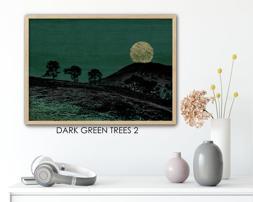 DARK GREEN TREE LANDSCAPES PRINT 2