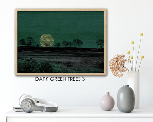 DARK GREEN TREE LANDSCAPES PRINT 3