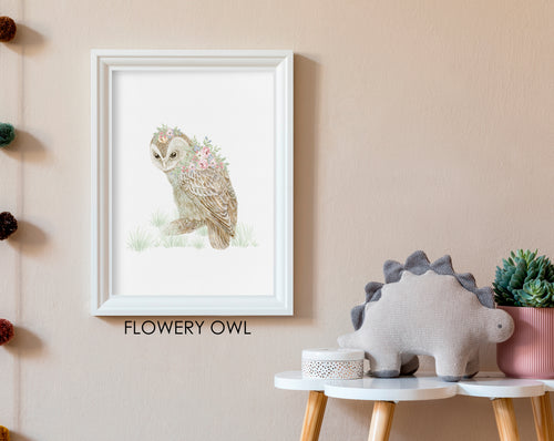 FLOWERY OWL PRINT