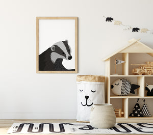 BERTIE BADGER PRINT