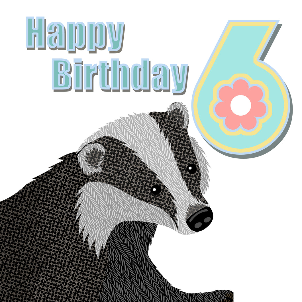 GREETING CARD CUTE BADGER 6 GC